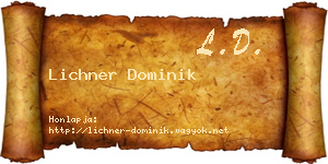 Lichner Dominik névjegykártya